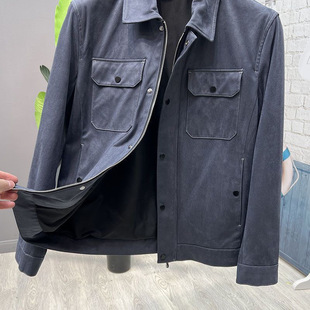 Cut Label 2025 Suede Spring and Autumn Men's Lapel Frock Fashion New Leather Business Casual Jacket Coat