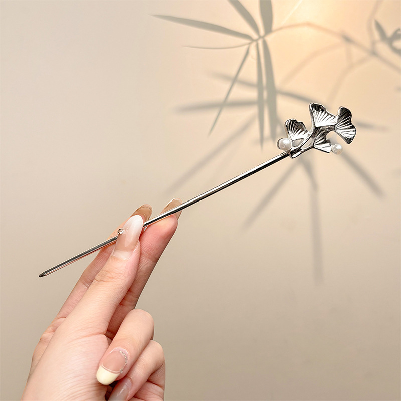 Retro simple nicho de alta estética oriental diseño de cabello de flores de frascos de estilo antiguo cabello