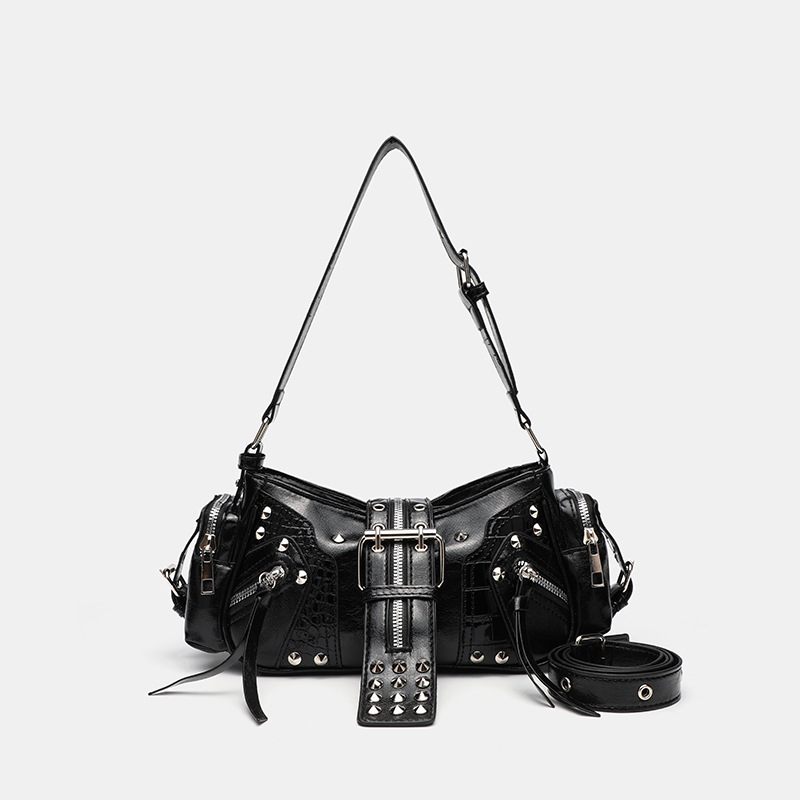 New European and American Retro Handbag, Niche Design, Trendy Y2K Shoulder Bag, Commuter Crossbody Motorcycle Bag, Cross-Border Hot Item