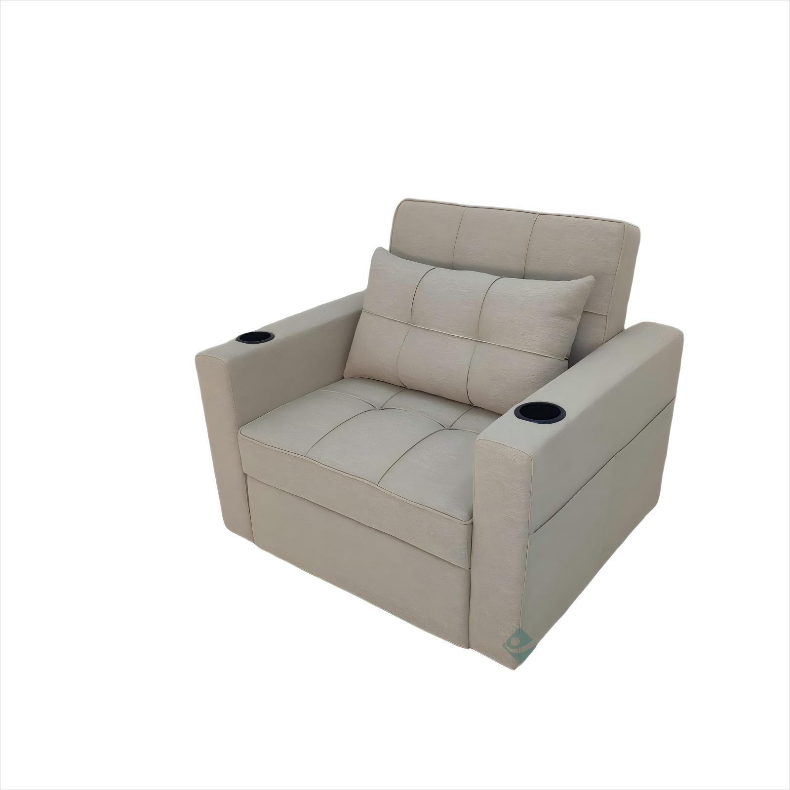 Sofá cama de cuero multifuncional para una persona, sala de estar, oficina, almuerzo, artefacto mágico con portatazas, sofá cama de cine privado