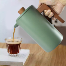 304不锈钢法压壶实木手柄双层法式咖啡壶欧式过滤手冲咖啡器具