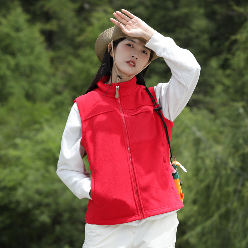 Ropa de terciopelo al aire libre de mujeres otoño y invierno chaleco de terciopelo de doble cara chaleco caliente para hombres chaleco delgado y delgado abrigo sin manga image 6