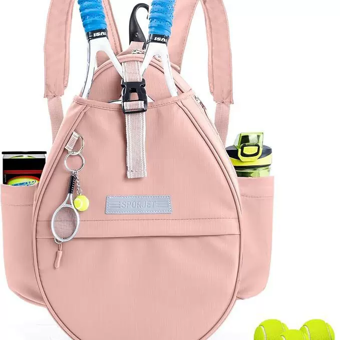 网球背包防水 PU 皮革网球拍包男女适用,适用于网球、羽毛球拍包