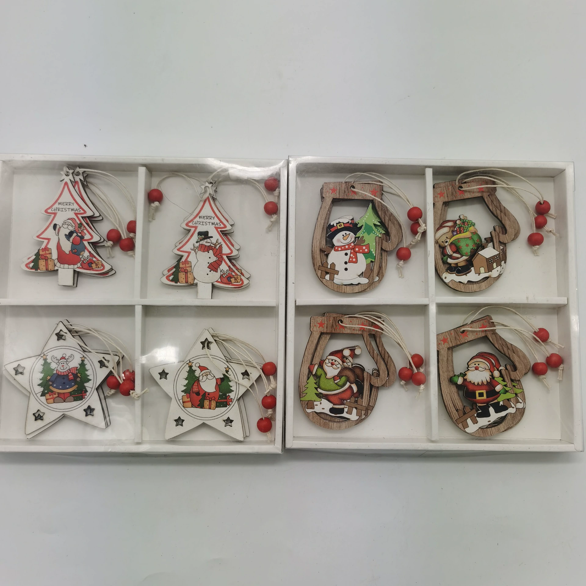 12 шт. Рождественские украшения креативные красочные деревянные куклы костюм украшения Рождественская елка кулон оптом