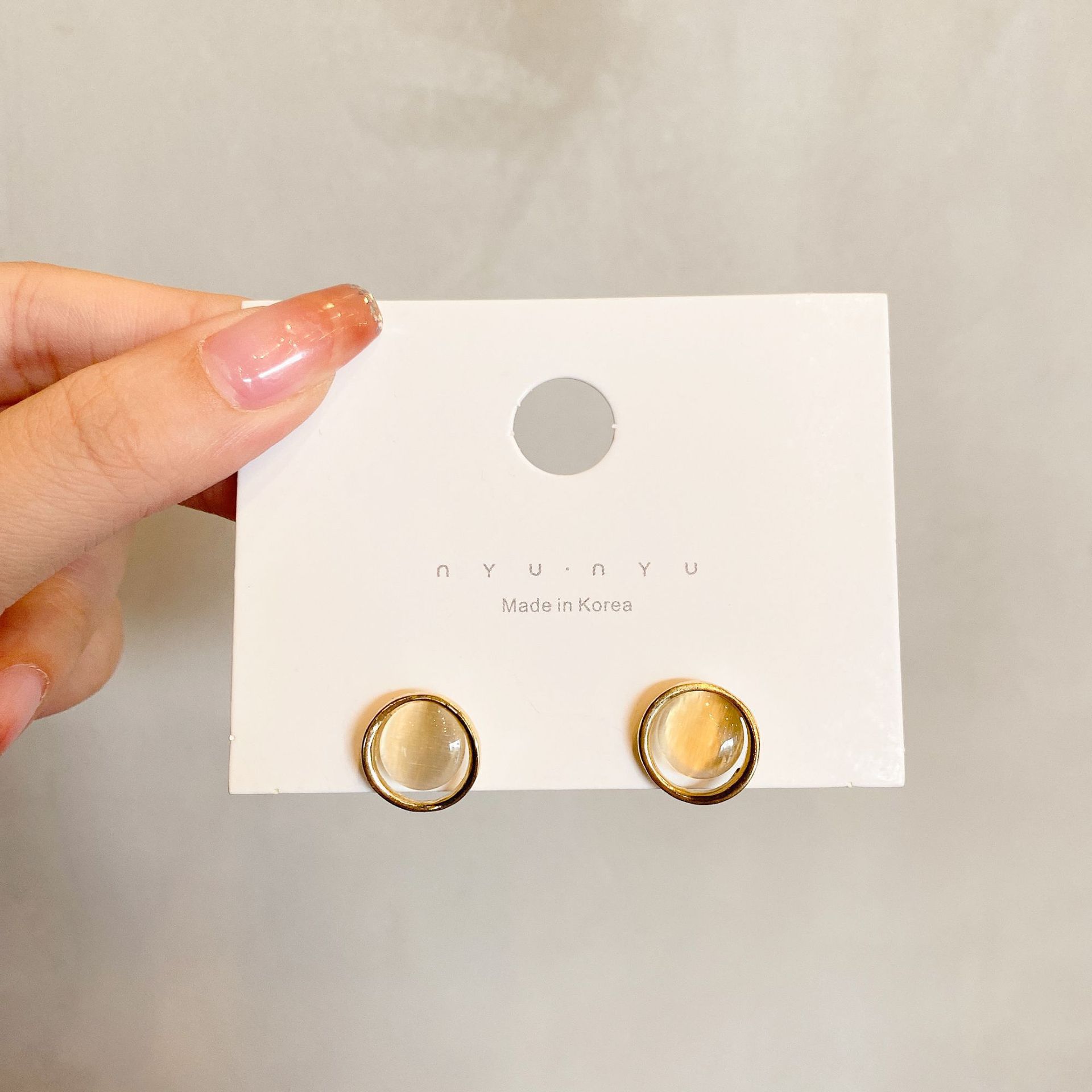 1 # 고양이 눈 돌 귀걸이