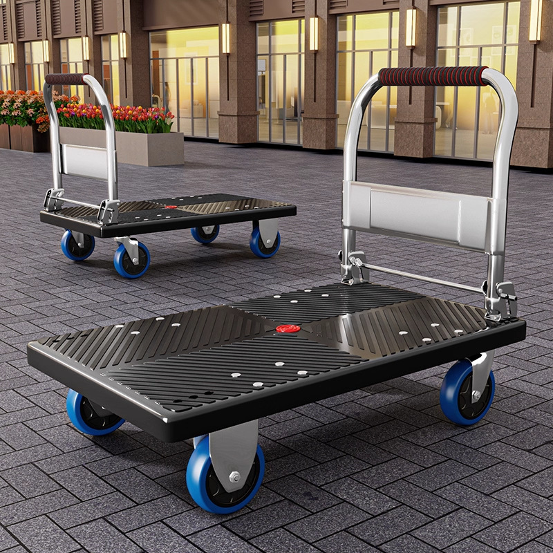 Silent Four-Wheel Flatbed Cart, Foldable Cargo Cart, Small Transport Trolley, Grocery Shopping Cart, Hand-Pushed Cart, Moving Cart Silent Four-Wheel Flatbed Cart, Foldable Cargo Cart, Small Transport Trolley, Grocery Shopping Cart, Hand-Pushed Cart, Moving Cart