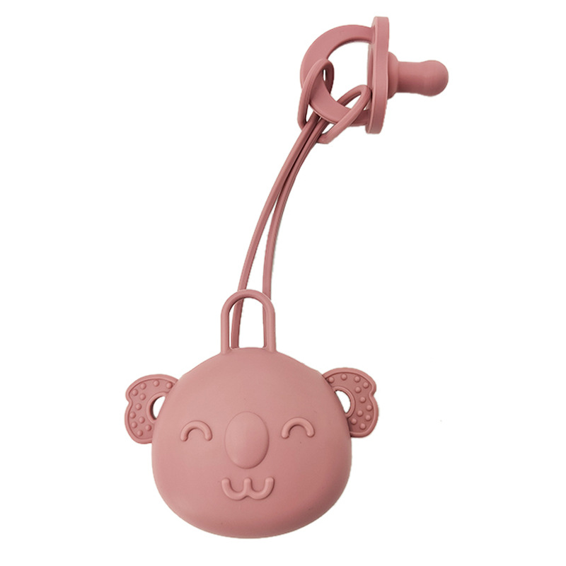 Chupete bolsa de almacenamiento bebé chupete de silicona de calidad alimentaria bebé dibujos animados mordedura música chupete bolsa