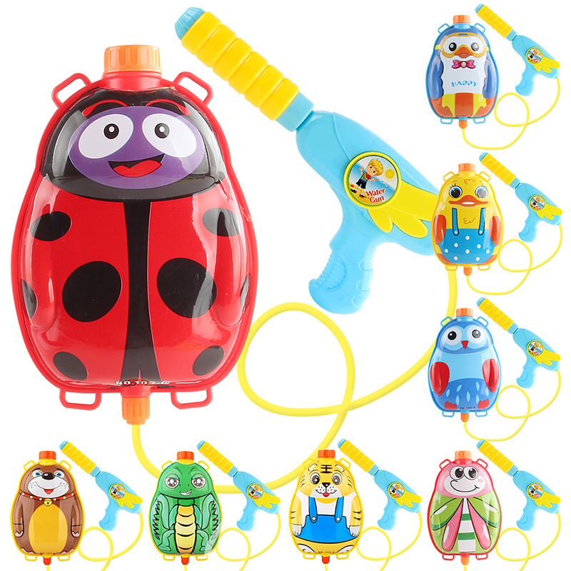 Juguetes de agua de playa para niños mochila de dibujos animados pistola de agua para niños y niñas rociador de agua de verano pistola de agua extraíble de gran capacidad