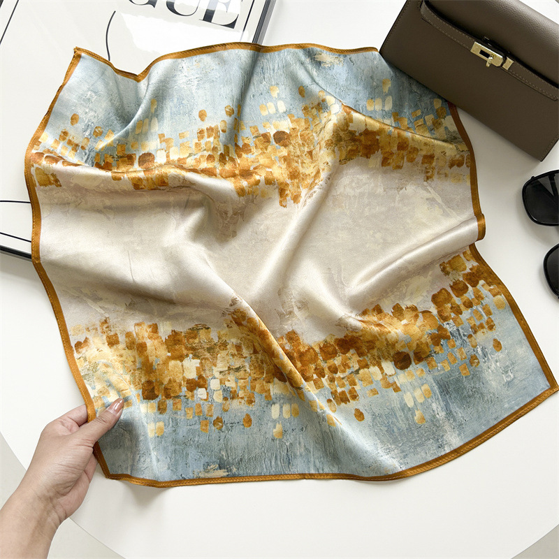 白黒の幾何学のストライプの韓国版の百合のシルクのスカーフの桑のシルクのスカーフの女性の春夏のファッションの薄いタイプのスカーフの贈り物