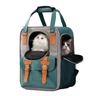 New Cat bag portable pet bag shoulder breathable cat backpack foldable small pet outing bag cross-border