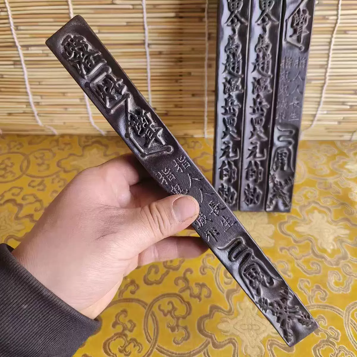 桃木天蓬尺浮雕桃木一体尺方尺二十八星宿多种尺寸道家用品木雕