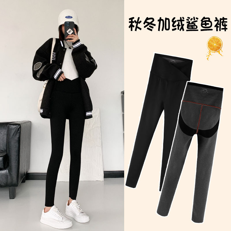 Leggings desgaste exterior de las mujeres primavera y otoño vientre contracción cadera levantando la pierna de adelgazamiento apretado Barbie pantalones delgados pantalones de tiburón de cintura cruzada image 6