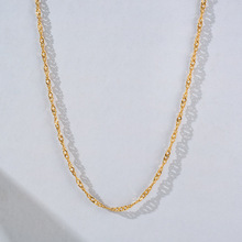钛钢素链简约金色闪亮水波链项链女锁骨链欧美ins小众气质饰品