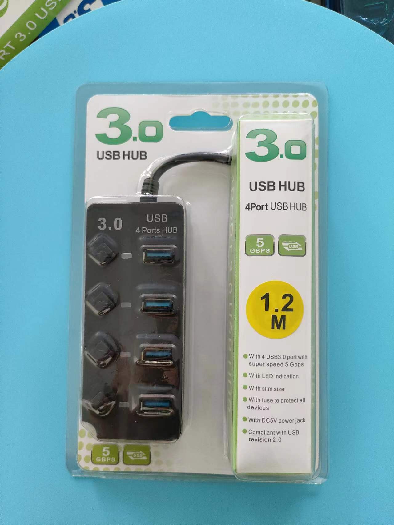 USB 3,0 HUB nuevo interruptor de botón independiente de 4 puertos 3,0 transmisión de alta velocidad de uno a cuatro extensor