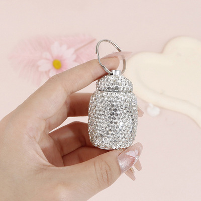 Cross border Explosive money Diamond Metal cans capsule Separate loading Rhinestone Cans originality Mini lovely Pendant Metal Pillbox