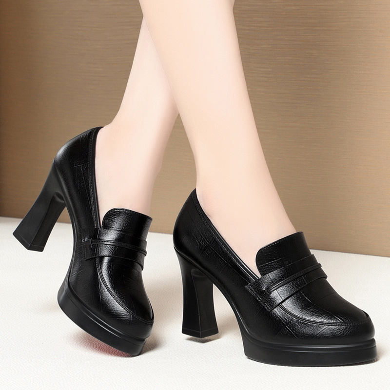 Dropshipping High-Heeled Shoes for Women, New Spring and Autumn Leather Shoes for Middle-Aged and Elderly People, Deep-Mouthed Single Shoes, Comfortable Thick-Soled Platform Thick-Heeled Women's Shoes Dropshipping High-Heeled Shoes for Women, New Spring and Autumn Leather Shoes for Middle-Aged and Elderly People, Deep-Mouthed Single Shoes, Comfortable Thick-Soled Platform Thick-Heeled Women's Shoes