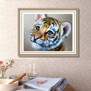 Foreign trade cross-border new 5D Diamond painting animal Tiger diy rhinestone cross stitch living room decorative painting factory wholesale