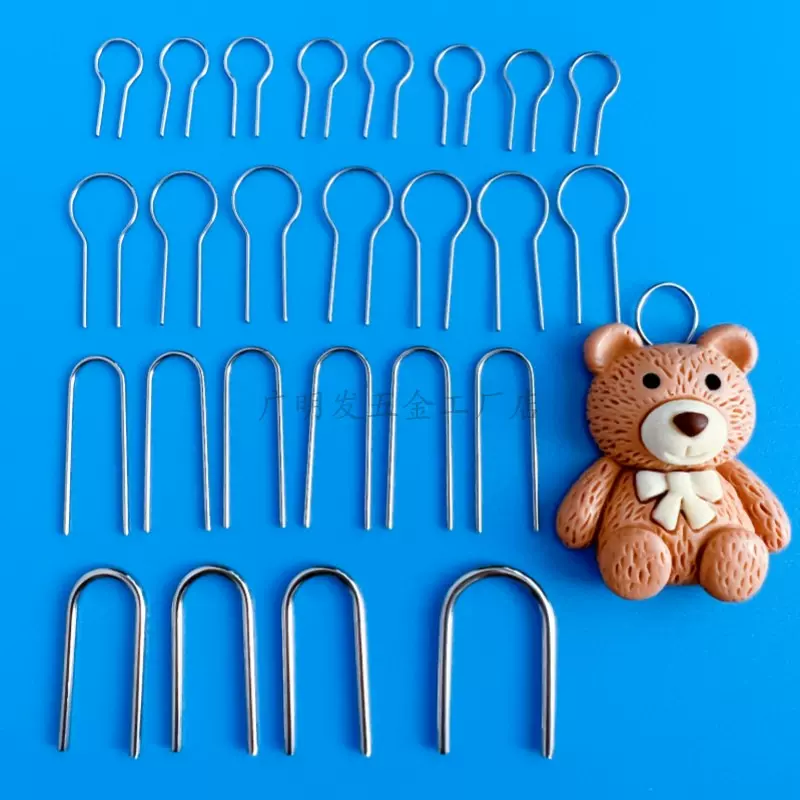 跨境 R形DIY陶瓷吊烧针钩不锈钢U形扣高温合金挂钩亚马逊 100个装