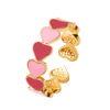 Brand fuchsia cute copper ring, jewelry heart shaped, European style
