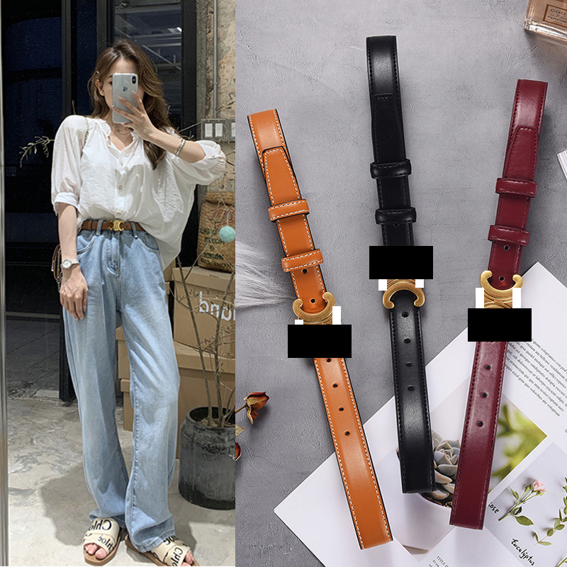 Cinturón estilo 2025 con decoración de cuero genuino para jeans de mujer, moderno y versátil, adecuado para faldas, de moda en Instagram, disponible para dropshipping.