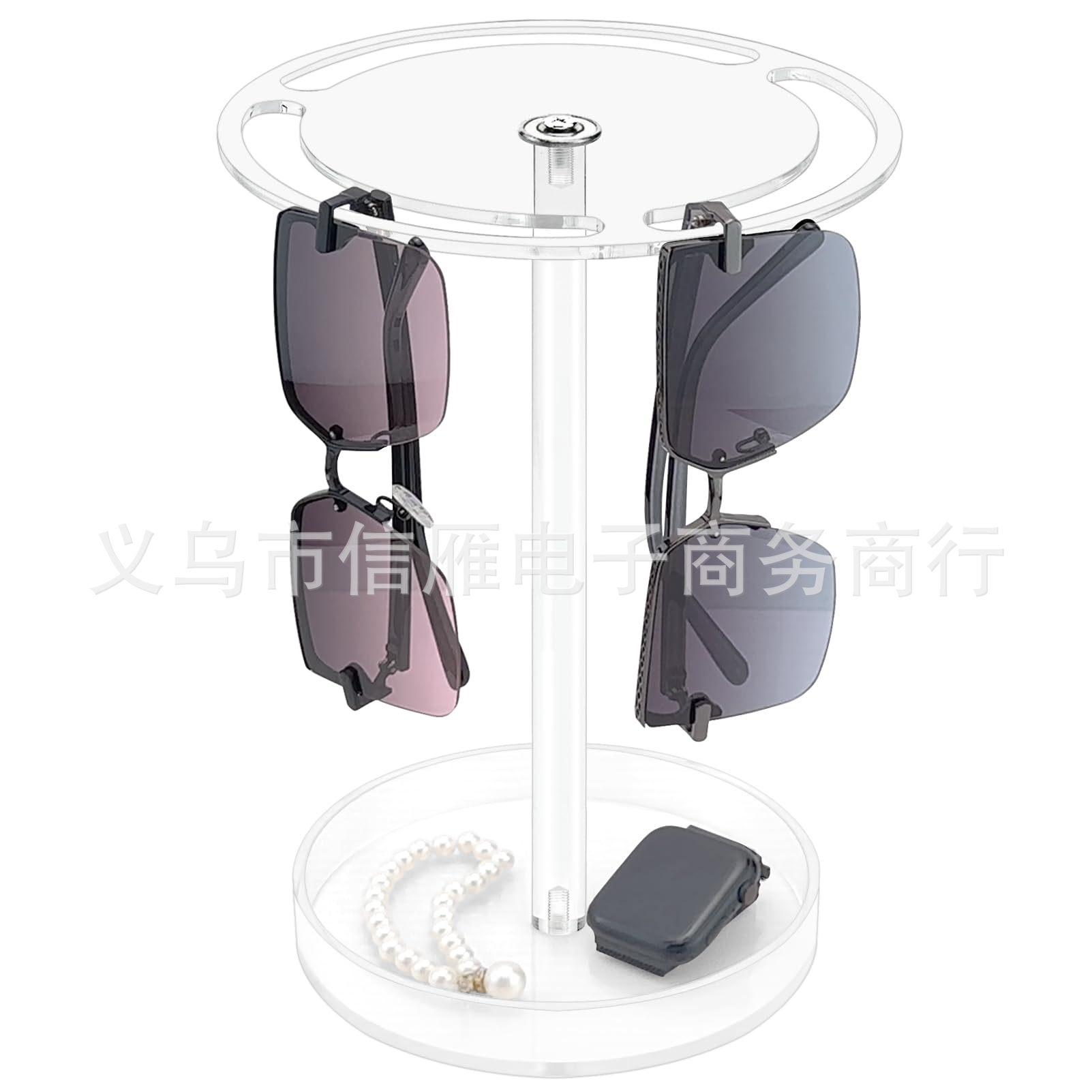 亚克力太阳镜存储架360度旋转眼镜置物架太阳镜收纳黑透明置物架
