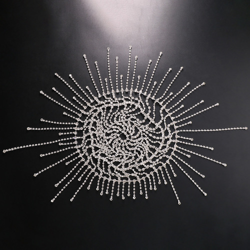 Alibaba.com New Product Diamond Flowing Hair Accessory Nightclub Stage Performance Water Diamond Hair Net Accessory European and American Hair Chain