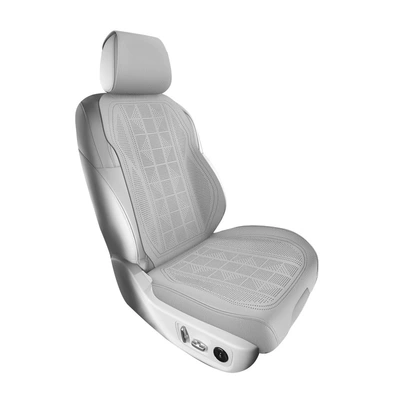 Four Seasons Pad – Breathable Summer Seat Cover - sea-salt-gray-single-seat-square-cushion-backrest-suede
