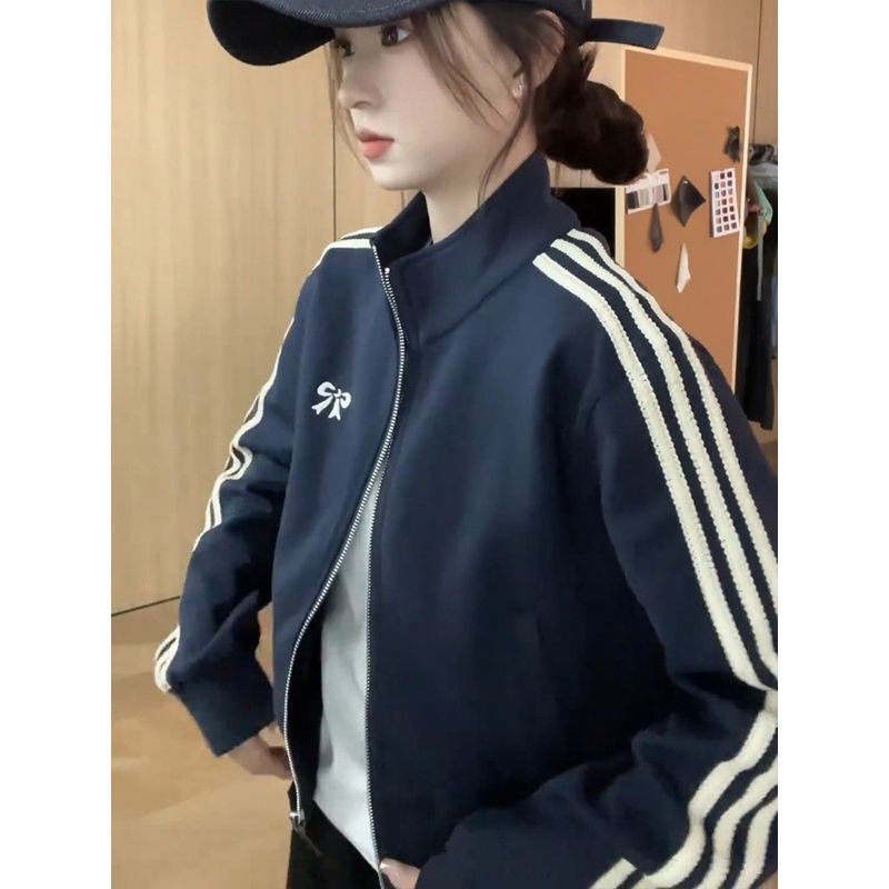 Short Baseball Jacket for Women 2025 Spring and Autumn New Petite Popular Casual Versatile Cardigan Top Trendy Short Baseball Jacket for Women 2025 Spring and Autumn New Petite Popular Casual Versatile Cardigan Top Trendy