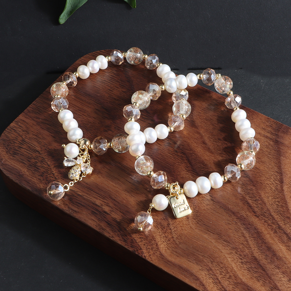 Organic crystal bracelet from pearl