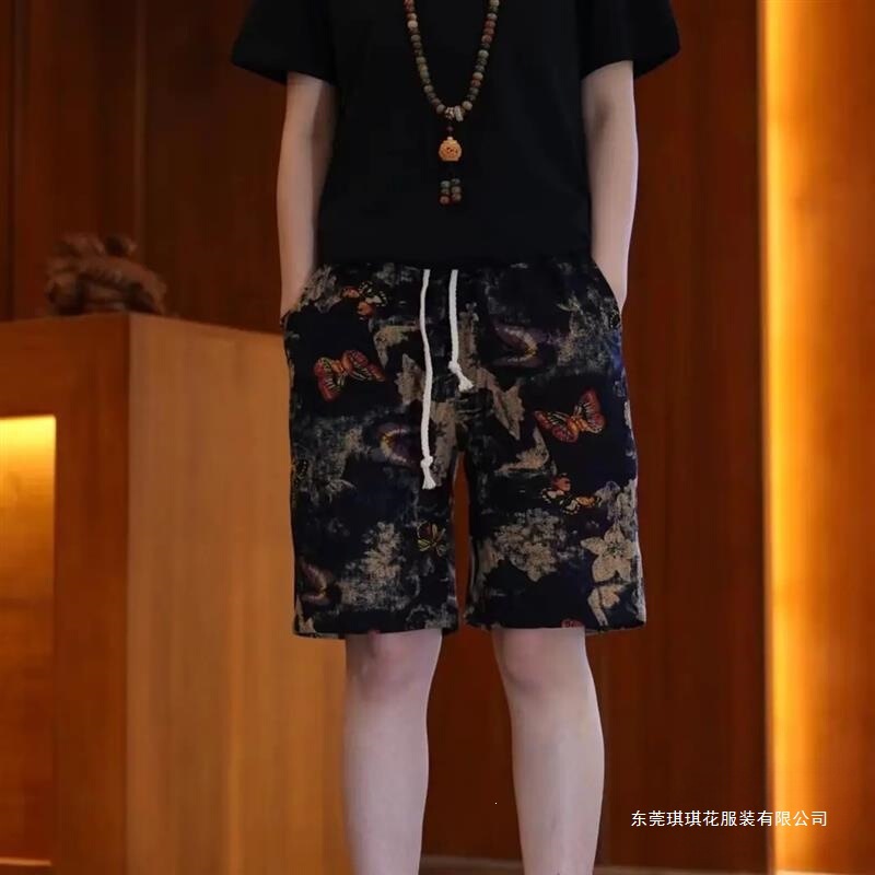 Men's Unisex Style Shorts, Trendy Brand, Summer Versatile, Large Size, Beach Retro, Chinese Style. in Stock Men's Unisex Style Shorts, Trendy Brand, Summer Versatile, Large Size, Beach Retro, Chinese Style. in Stock