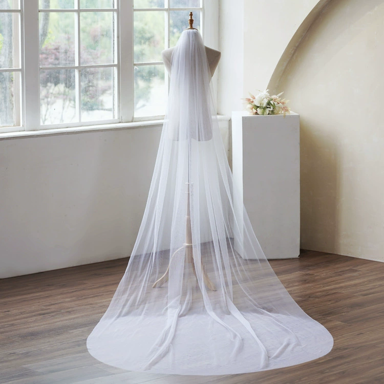 3 м простая пряжа Однослойная простая Фата с длинными мягкими свадебными фотостудиями невесты Ebay трансграничные Производители внешней торговли