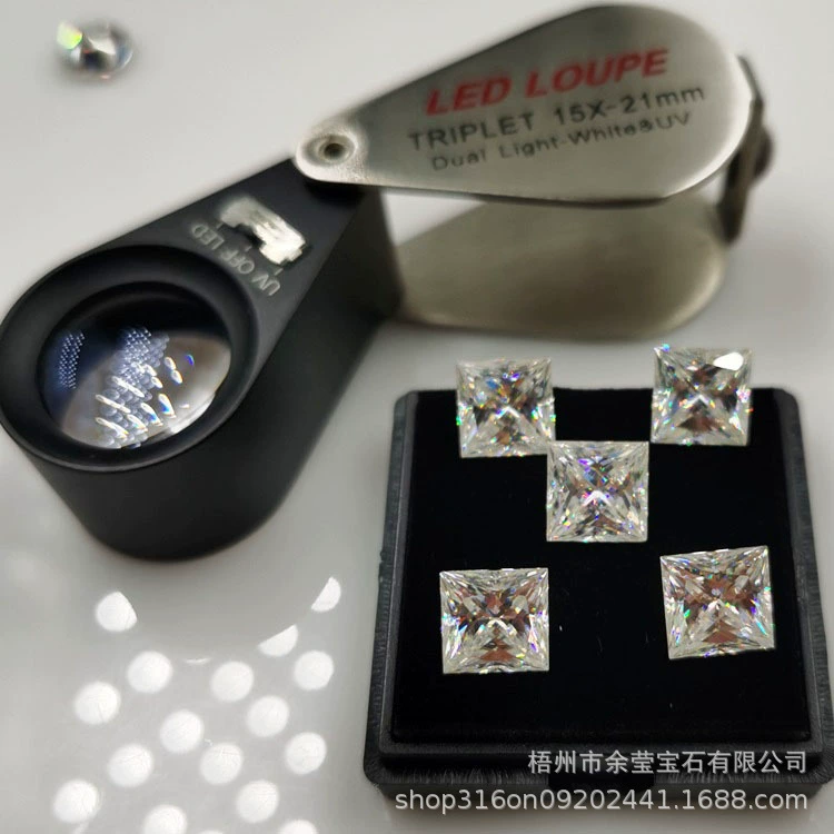 Yu Yingbao камень завод спот высокое качество D цвет 3 mmm-10 mm квадрат муассанит голый камень оптом