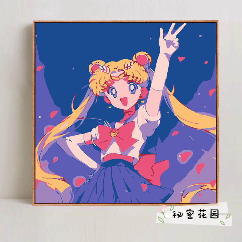 宮崎駿デジタル油絵DIY手描きぬりえ夏目友人帳ポニョ二次元アクリル画インスタ風|undefined