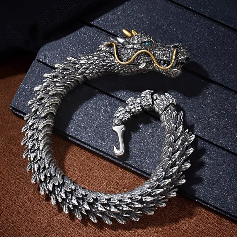 1 Piece Quantity Retro Dragon Copper Men's Bracelets Men's Chain Bracelets