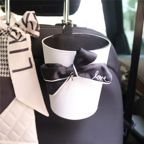 Car trash can storage car storage bucket front and rear car garbage bags hanging paper towel cover tissue box bag