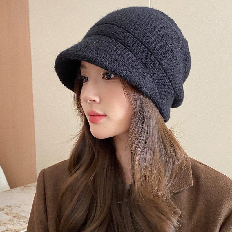Gorro de punto para mujer otoño invierno cálido con orejeras_voghion.com