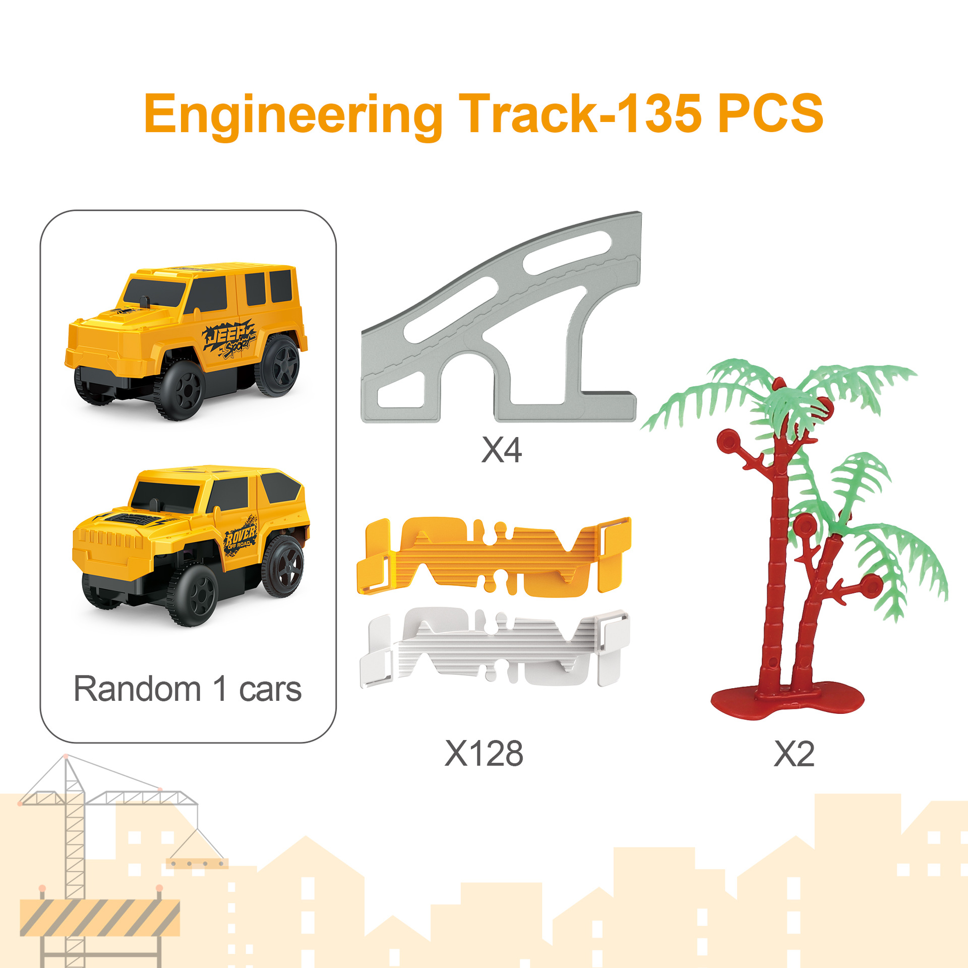 Venta caliente transfronteriza Diy bloques de construcción de empalme de variedad, vagones eléctricos, vehículos de ingeniería para niños, juguetes educativos para automóviles al por mayor