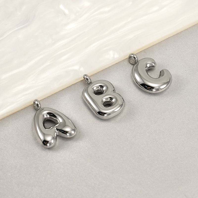 Letter Pattern 1 Piece 304 Stainless Steel Bubble Letter Pendant