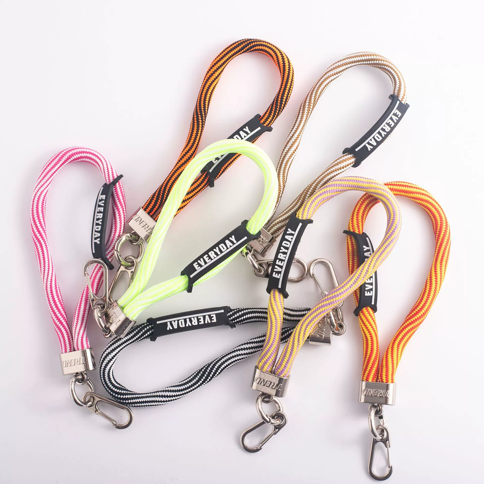 Polyester woven rope for bags, phone, clothing lanyard, thick key short strap, durable hanging accessory charm