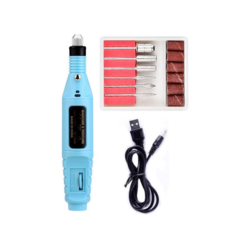 Máquina de pulido de uñas portátil USB tipo pluma herramienta de uñas eléctrica removedor de esmalte de uñas removedor de piel muerta transfronteriza