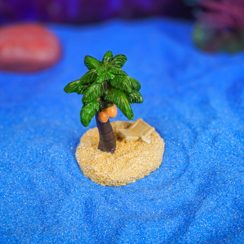 Maceta de micro-paisaje para suculentas, decoración de pecera con palmera de coco, estilo mediterráneo, fabricante mayorista