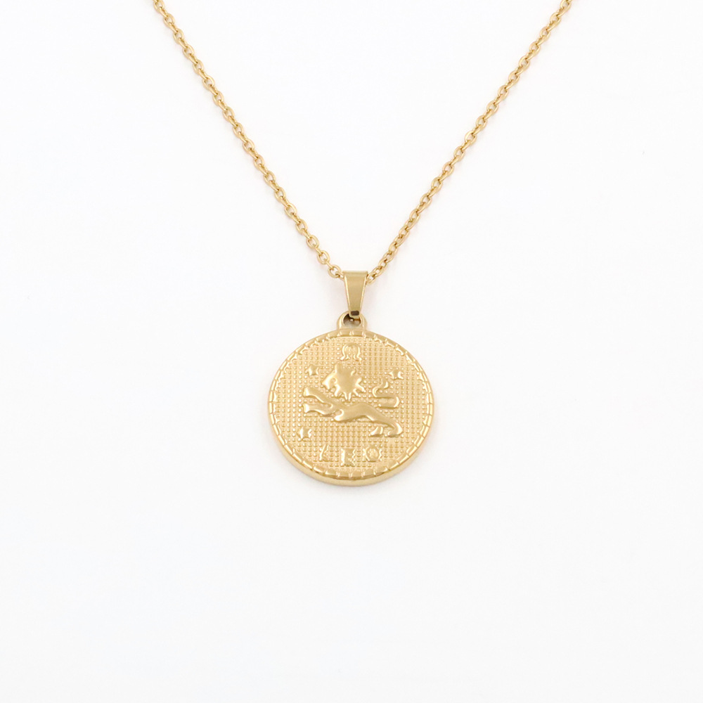 18g Weight Pendant Necklace Classification 1 Piece Quantity Daily Occasion Stainless Steel, Titanium Steel Material Constellation Pattern Unisex Gender Plating Design Streetwear Style Streetwear Constellation Stainless Steel Titanium Steel Pendant Necklace In Bulk 12