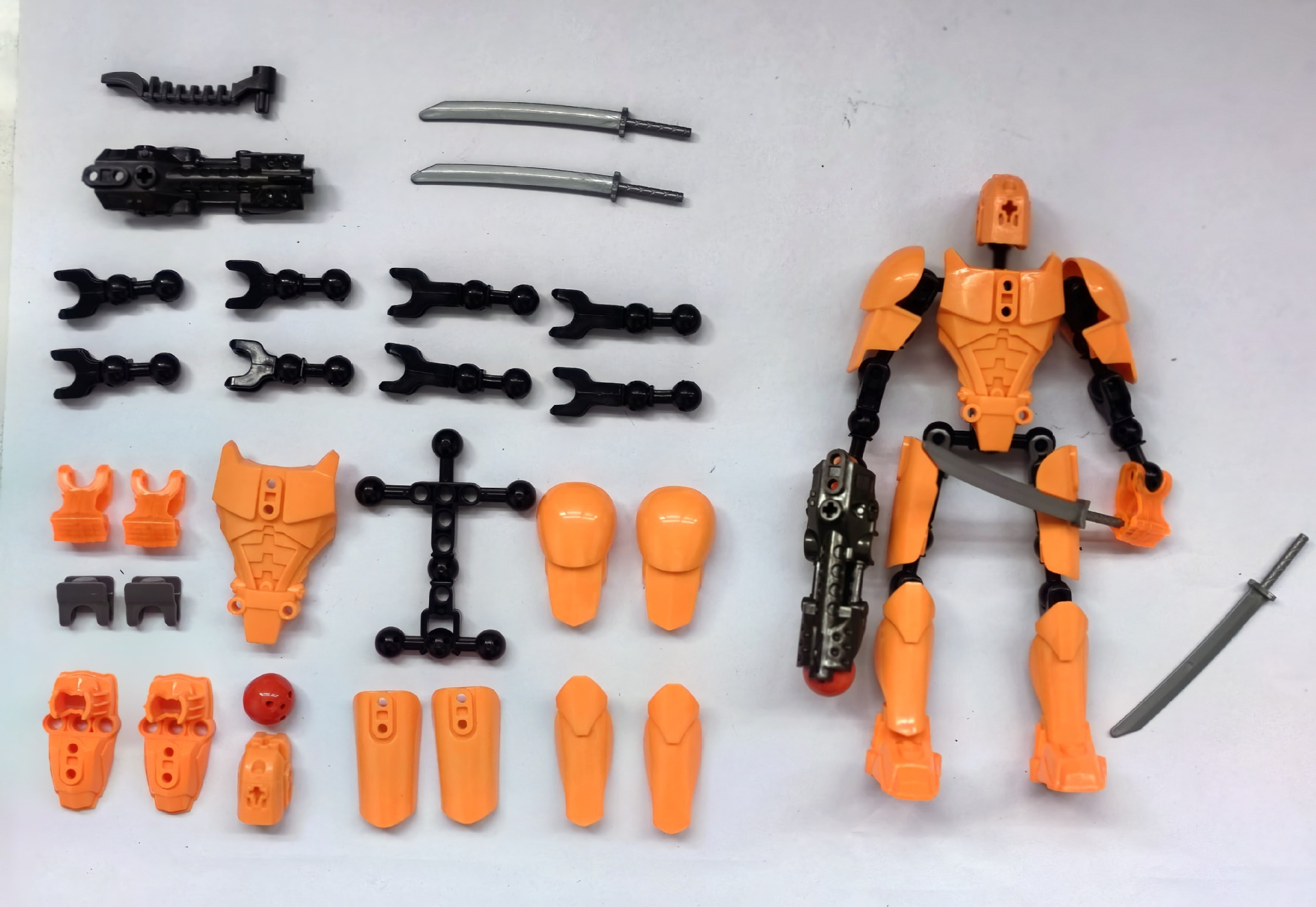 新款积木款橙色（武器可以发射圆珠）