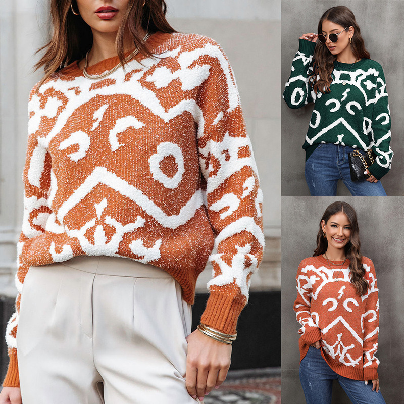 2026 Winter New European and American Foreign Trade Amazon Christmas Sweaters Fashionable Knit Pullovers Plus Size Sweaters Wholesale