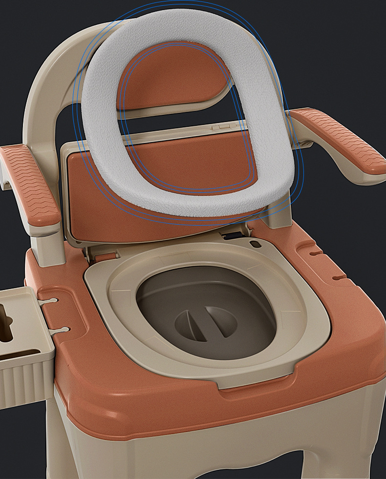 Adult mobile toilets, indoor armrest toilets for the elderly, pregnant women, the disabled and patients, cushioned backrest chairs undefined