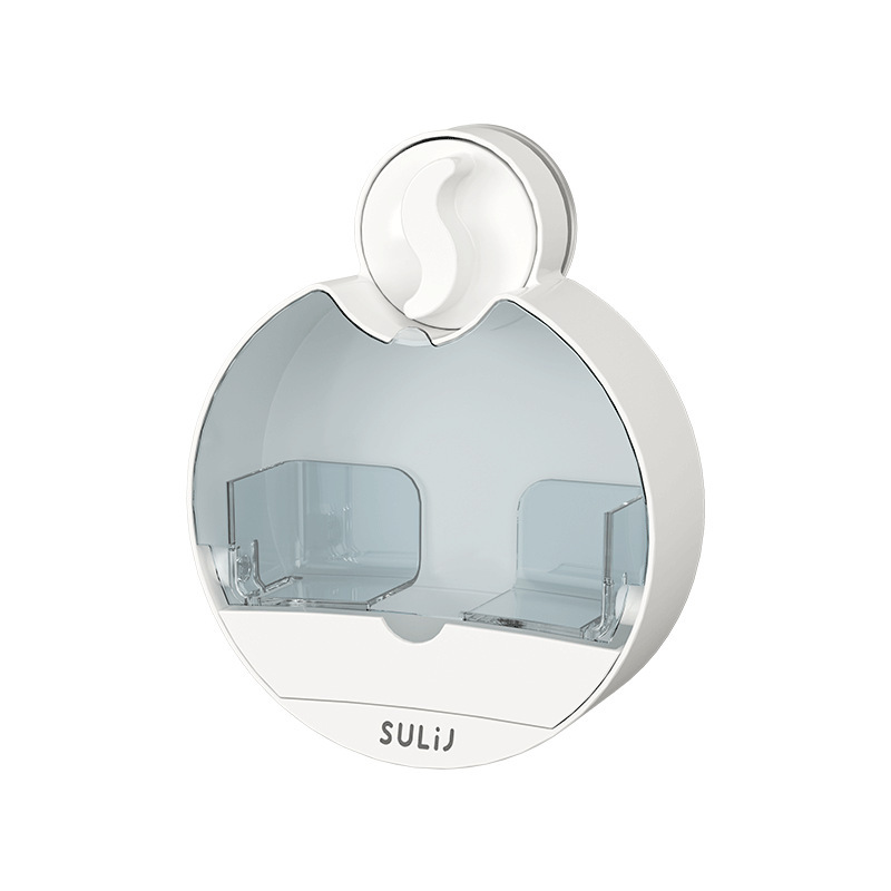 Caja de jabón de tapa de ventosa tipo estante de pared para almacenar drenaje doméstico de baño de baño caja de jabón sin agujeros