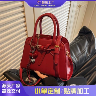 跨境高级感婚包红色包包2026新款流行百搭斜挎包结婚新娘包手提包