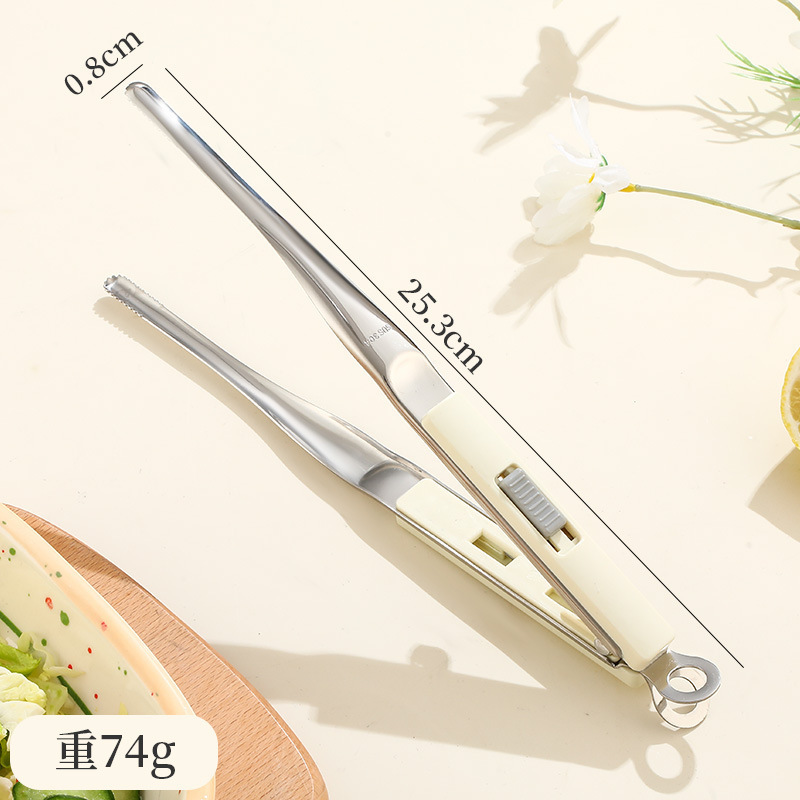 304滑扣食物夹创意牛排夹烤肉夹多功能烤鱼夹滑扣加厚料理分餐夹|undefined