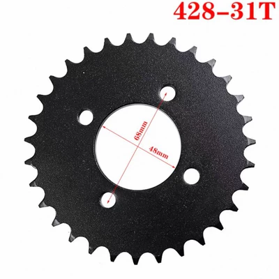 428 520 530 sprocket: Dəbilqə (Kaska) aksesuarları - 4-holes-428-31-teeth-48mm-inner-hole-spacing-68mm