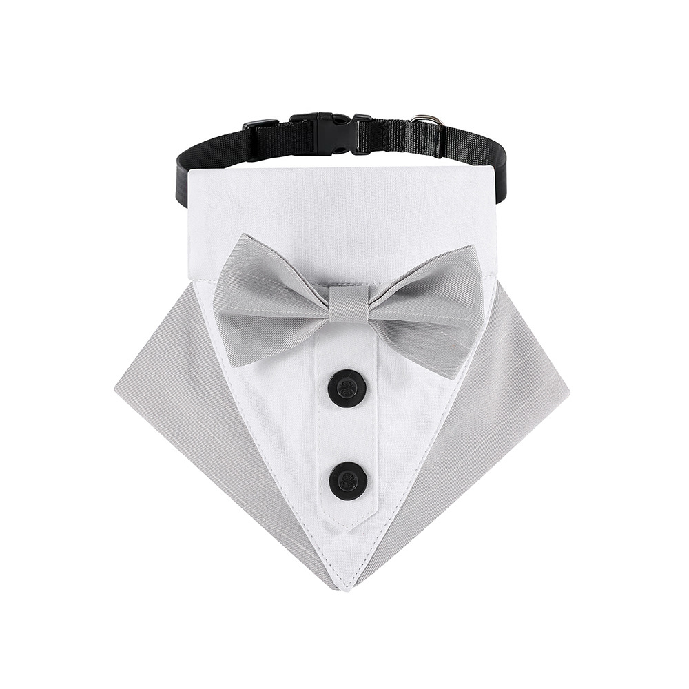 Transfronterizo nuevo rayas ropa de mascotas traje triángulo toalla guapo mascota saliva toalla boda mascota triángulo toalla